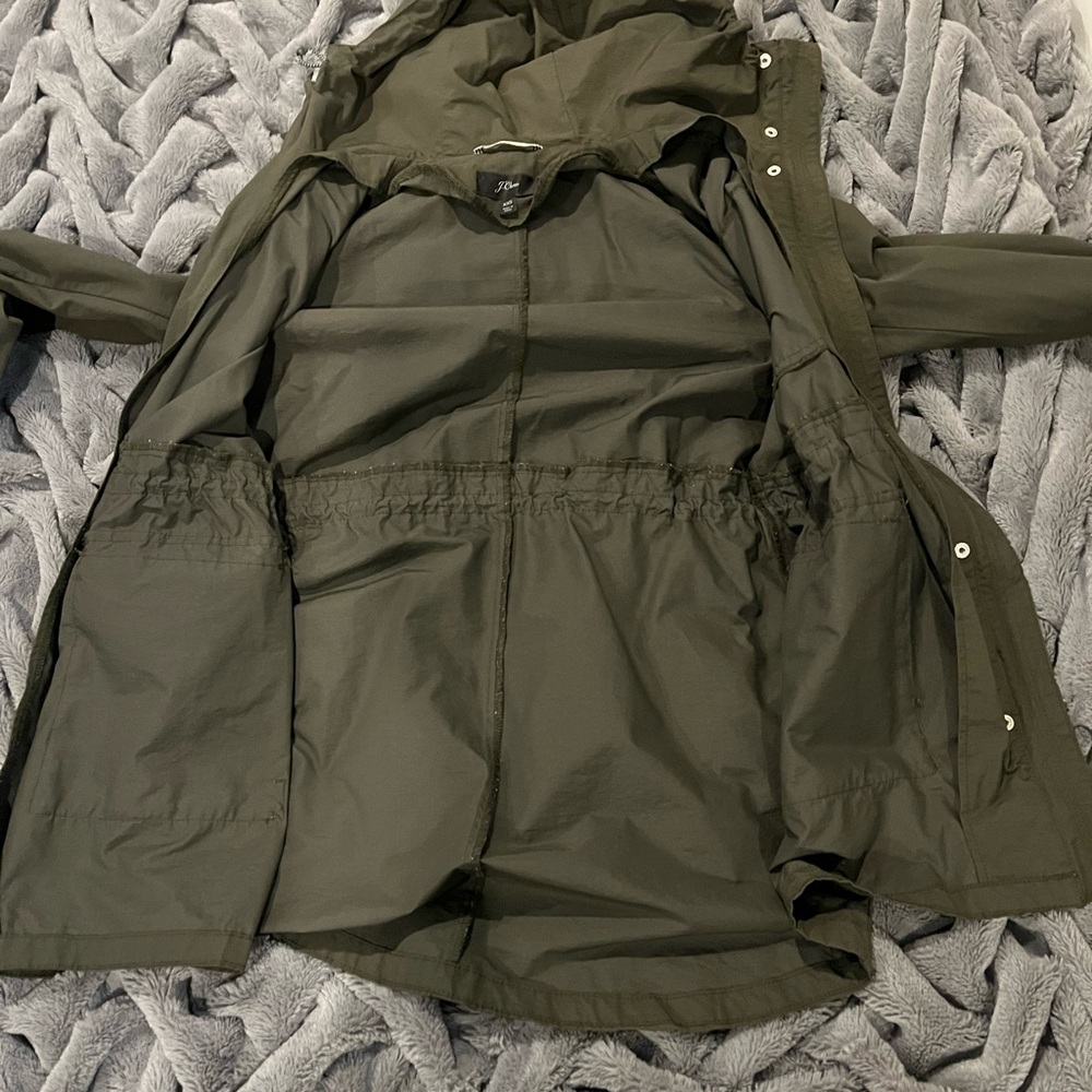 J. Crew Army Green Light weight Rain Jacket Size XXS - Picture 9 of 14
